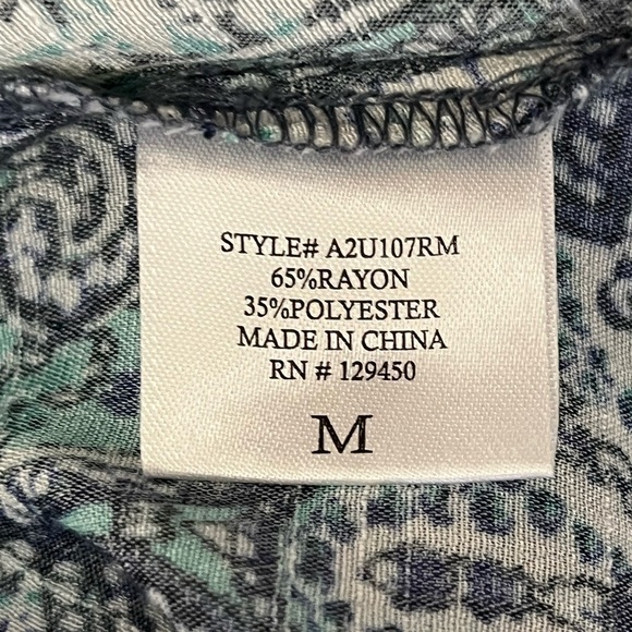 Fred David Paisley Peasant Boho Top Women’s M – Hippie Fairy Tunic Modest Y2K - Picture 8 of 10